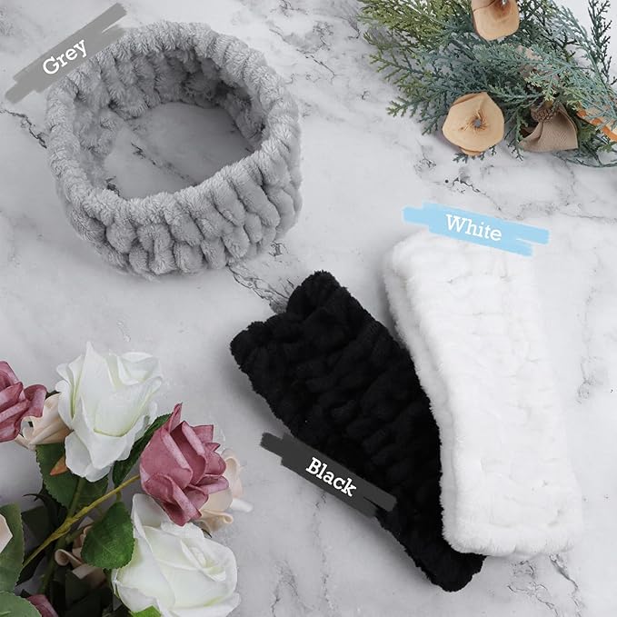 3PCS Spa Headband for Women – Soft Terry Cloth Hairband for Facial Makeup - Image 5