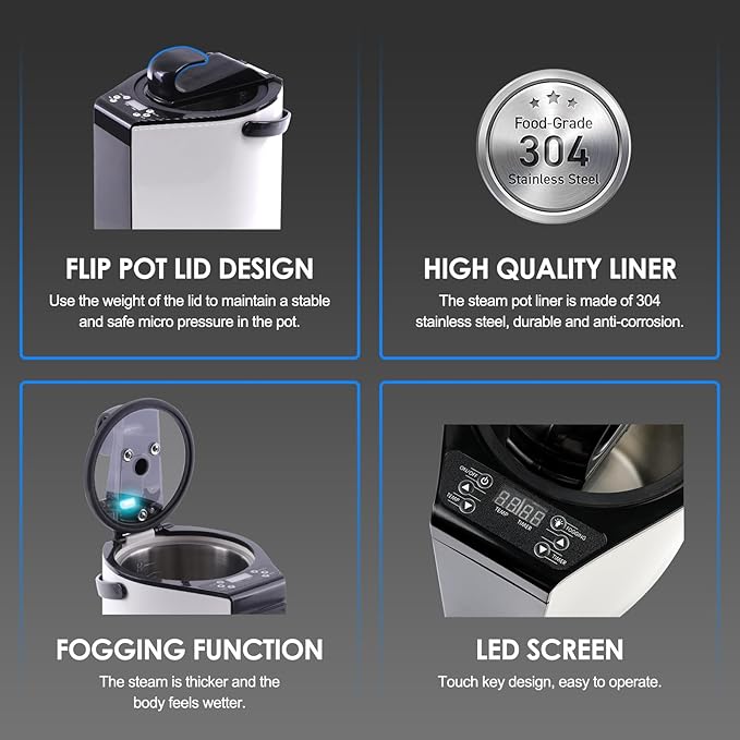 Sauna Steamer, Portable Steam Generator, 3L Stainless Steel Steamer - Image 7