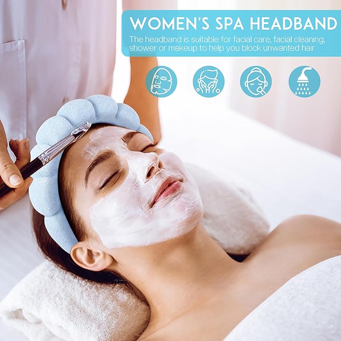 Ztomine Spa Headbands for Washing Face or Facial, Terry Cloth Headband Wash - Image 2