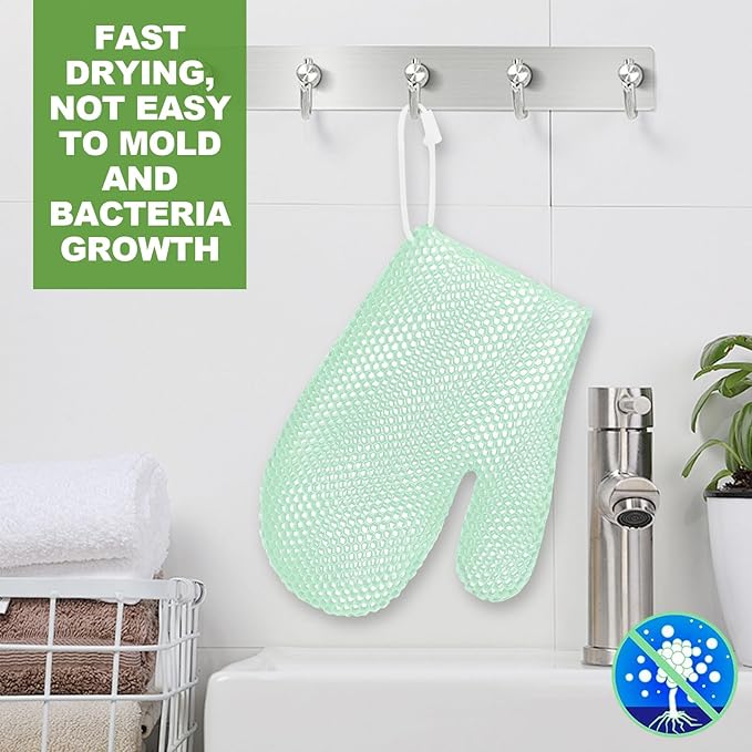 Honeycomb Exfoliating Bath Gloves - Image 6