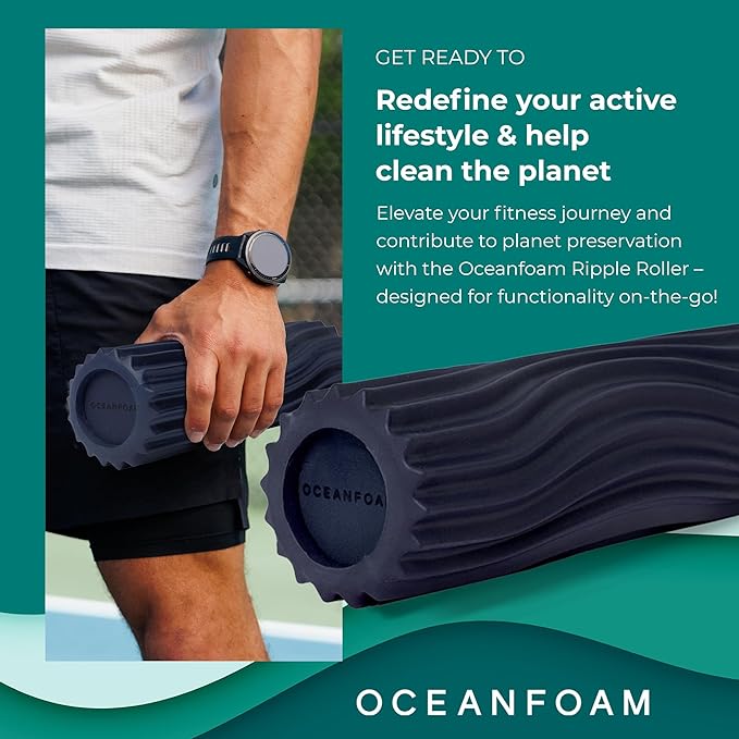 Oceanfoam Ripple Travel Foam Roller Firm Mini Foam Roller - Image 4