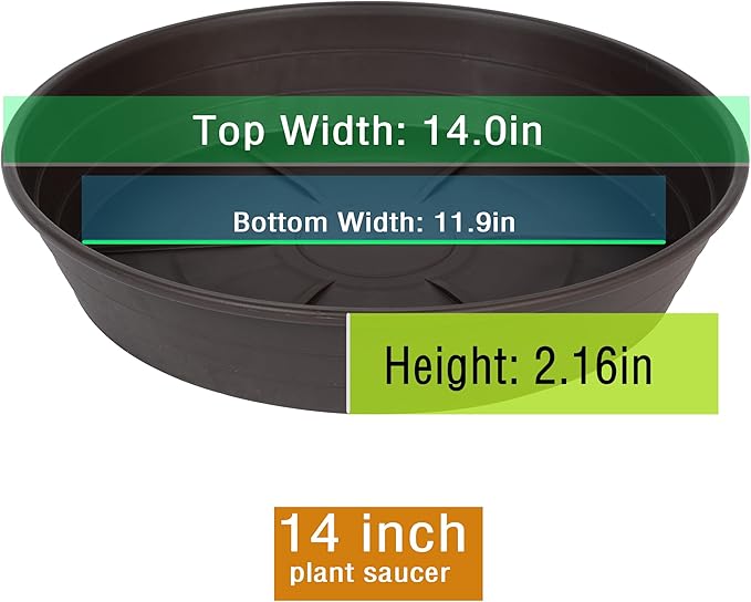 LWALRS Plant Saucer 14 Inch 2 Pack 6 8 10 12 14 16 18 20 25, Plastic Plant Trays - Image 2