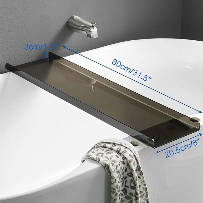 Bathtub Tray Caddy Black Bath Tub Rack Shelf, Luxury Bathroom Organizer Tablet - Image 3