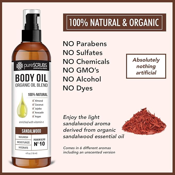 pureSCRUBS Ultra Moisturizing Sandalwood Body Oil Spray - Image 4