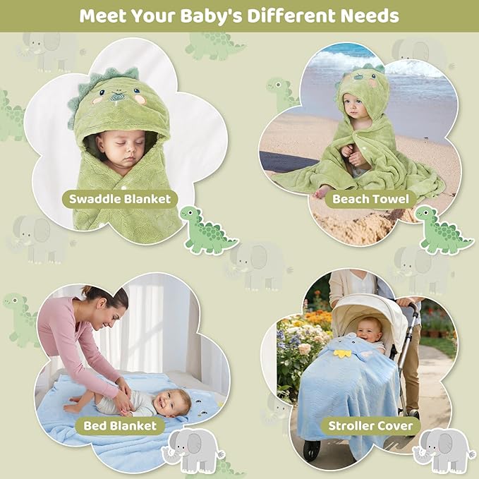 6 PCS Toddler Bath Towel Set for Boy Girl 0-5 Year, Ultra Soft Gifts for Infant - Image 8
