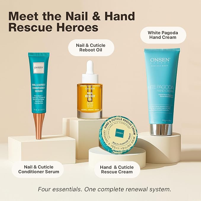 Onsen Hand & Cuticle Rescue Cream | Organic Nail Strengthener & Balm | Dry - Image 7