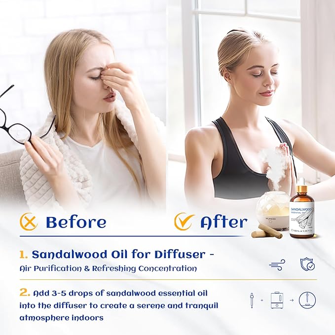 HIQILI Sandalwood Essential Oils, Long-Lasting Scent - Image 2