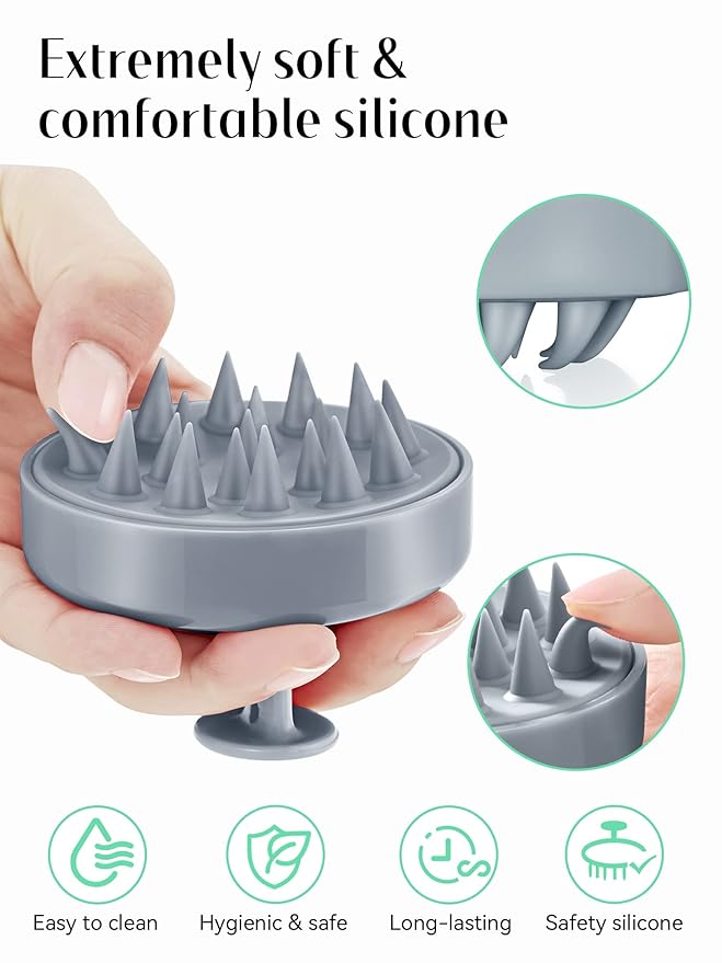 HEETA Scalp Massager Hair Growth, Soft Silicone Scalp Scrubber Shampoo Brush - Image 3