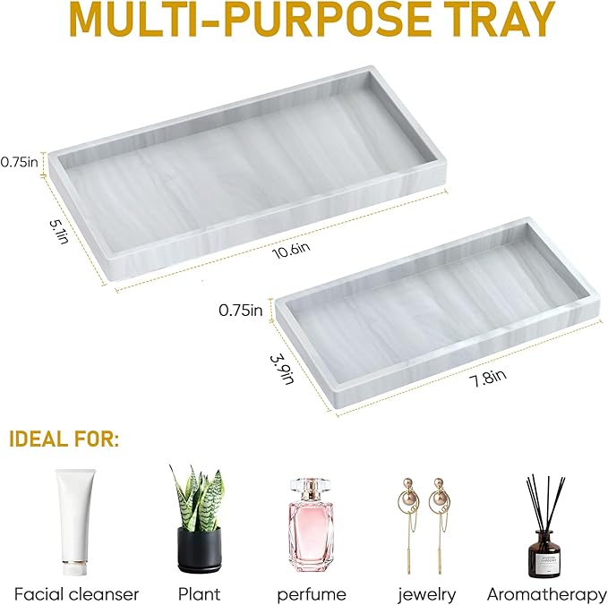 Bathroom Counter Tray, EG-SIPRO High-Grade Thickened Silicone Bathroom Vanity - Image 5