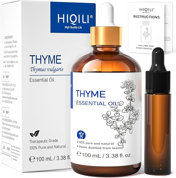HIQILI 3.38 Fl Oz Thyme Essential Oil, 100% Pure Undiluted by HIQILI