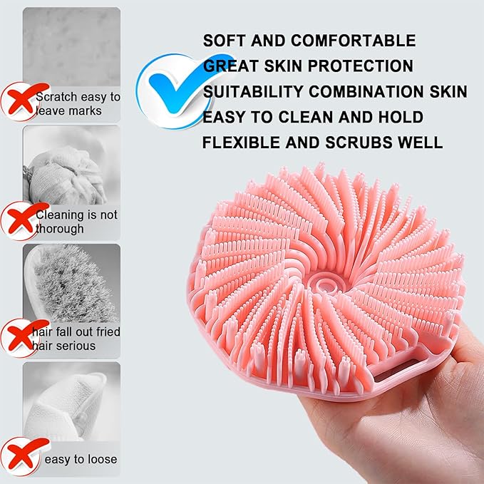 RamPula Silicone Body Scrubber, Silicone Loofah, Quick-Dry Exfoliating Body - Image 2