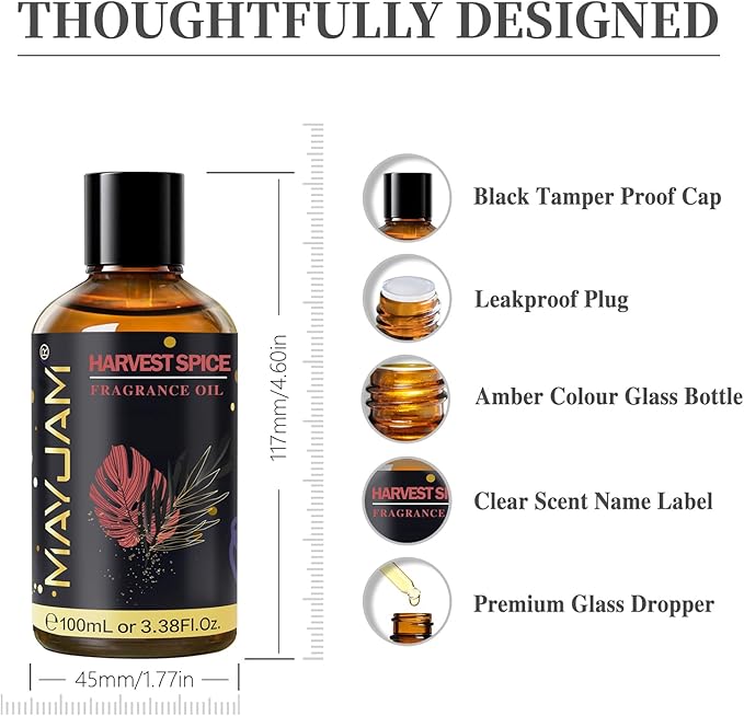 Harvest Spice Fragrance Oil Essential Oil, MAYJAM 3.38FL.OZ Harvest Spice Oil - Image 8