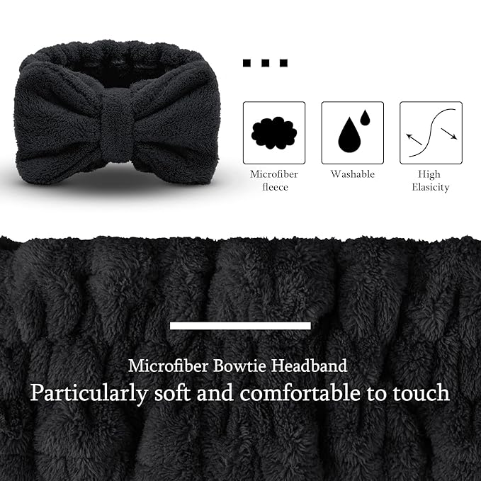3 Pieces Towel Headbands for Women Makeup Headband for Washing Face Makeup Spa - Image 3