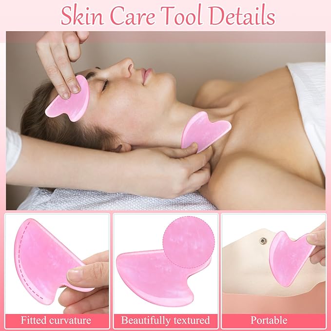 Sherr 48 Pcs Gua Sha Facial Tool Resin Gua Sha Massage Tool Heart Shaped Facial - Image 3
