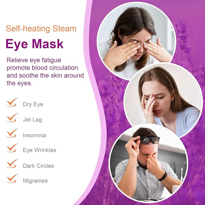 10 Packs Steam Eye Mask, Lavender Steam Eye Masks Disposable, Self-Heating - Image 3