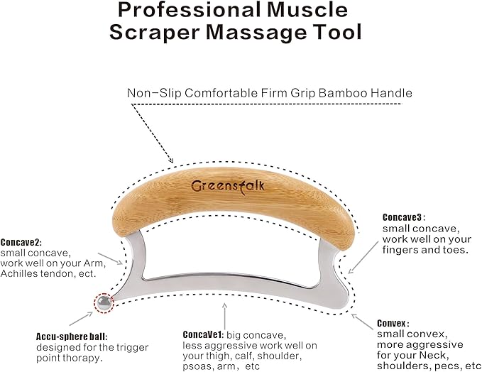 Greenstalk 2 in 1 Stainless Steel Gua Sha Massage Tool Set - Image 3