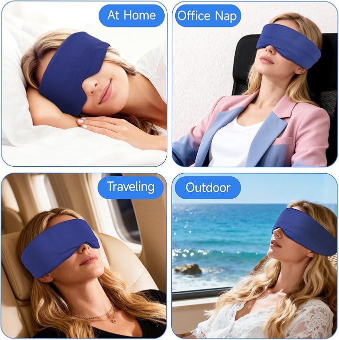 Cotton Sleep Eye Mask for Men, 100% Blocking Light Eye Mask Sleeping for Side - Image 5