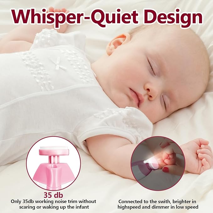 Qunlions life Baby Nail Trimmer Electric, 6 in 1 Rechargeable Baby Nail - Image 6