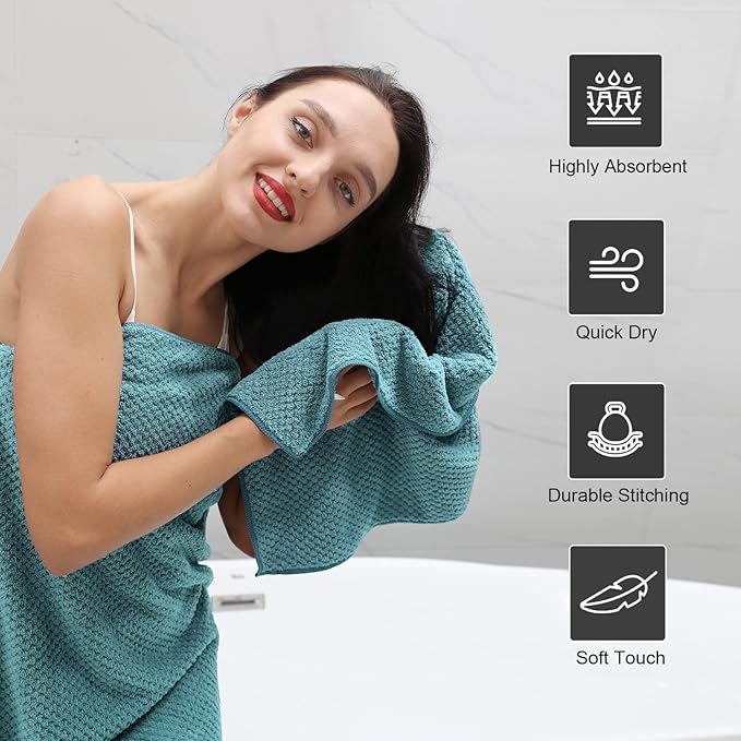 Hand Towels Set 2 Pack-16“x31”, Ultra Soft Microfibers Bathroom Towel Set - Image 5