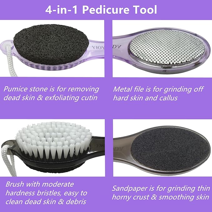 Foot File Callus Remover 4-in-1, Feet Scraper Pedicure Tools - Image 2