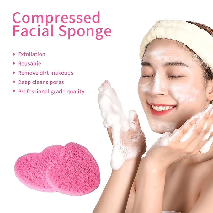 50-Count Facial Sponges Compressed, 100% Natural Cellulose Face Sponge - Image 6