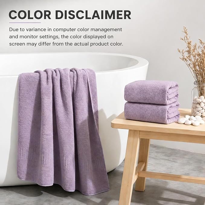 SEISSO 2 Pack Extra Large Bath Towels 63"x35", Bath Sheets - Image 8