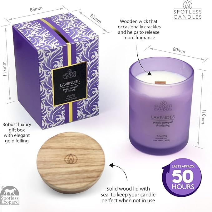 Lavender Candle 9.7 oz: 55 Hrs Burn Time - Image 3