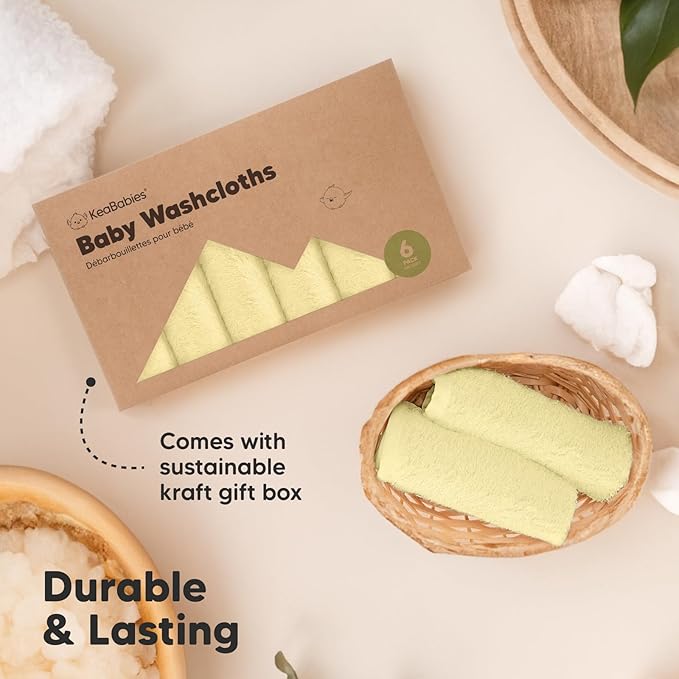6-Pack Baby Washcloths – Soft Absorbent Viscose from Bamboo Washcloths - Image 7