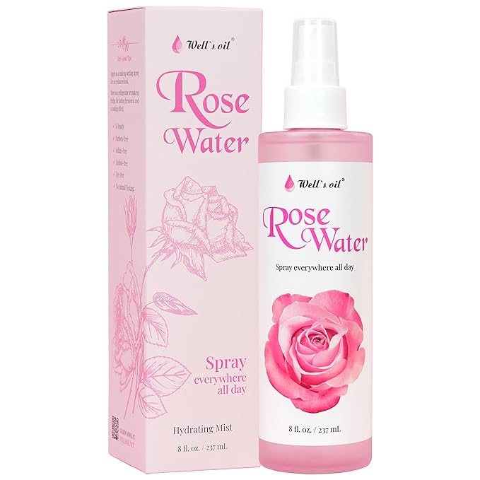 Well's Oil Rosewater Face & Hair Mist Spray | Floral Rosewater Hydrosol | by WellsOil