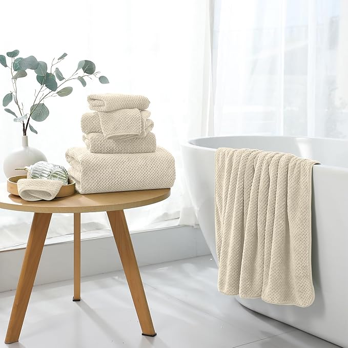 8 Piece Bathroom Towel Set |2 Oversized Bath Towels, 2 Hand Towels, 4 - Image 2