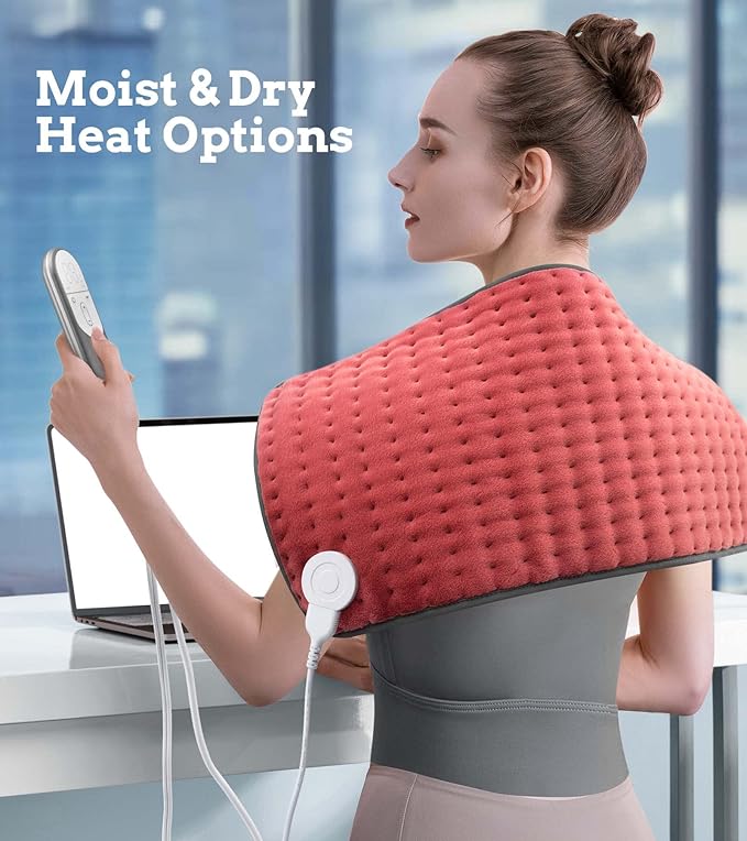 VALGELUIK Heating Pad for Back, Neck & Shoulder Pain Relief – 12"x24" Electric - Image 3