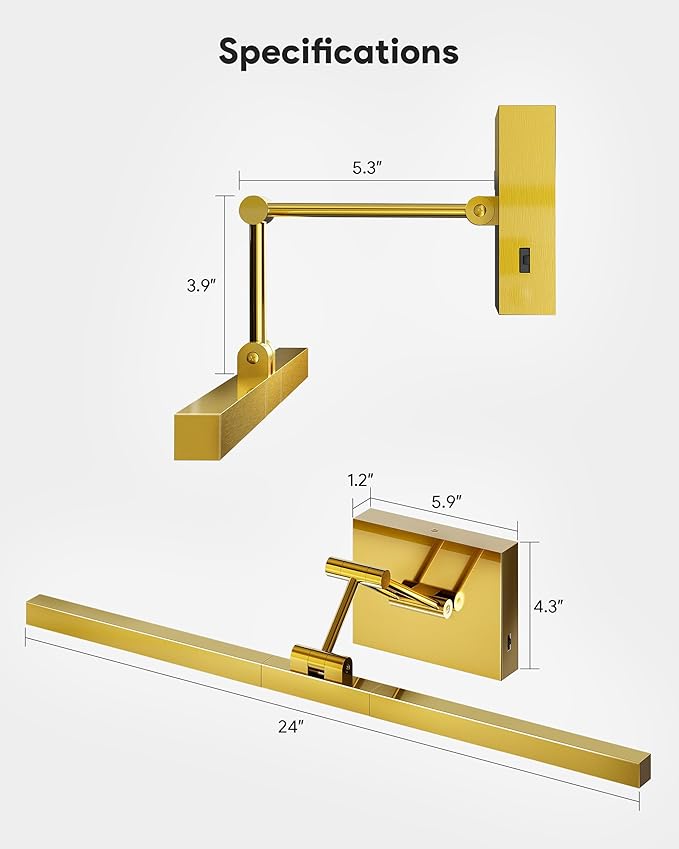 VONLUCE 24" LED Bathroom Vanity Light, 3CCT Modern LED Vanity Lights - Image 6