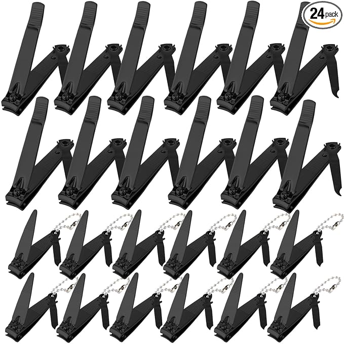 Bememo 24 Pcs Stainless Nail Clippers Set 2 Sizes Fingernail and Toenail by Bememo