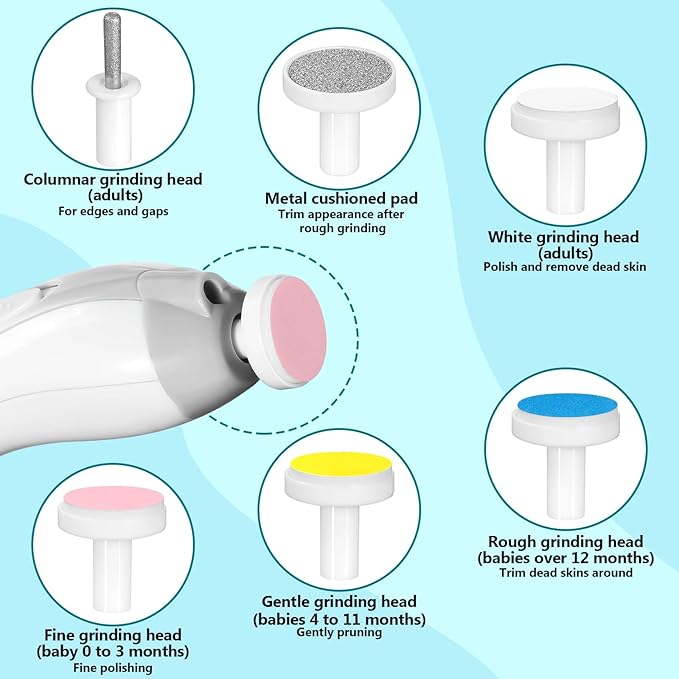 Qunlions life Baby Nail Trimmer Electric, 6 in 1 Rechargeable Baby Nail - Image 3