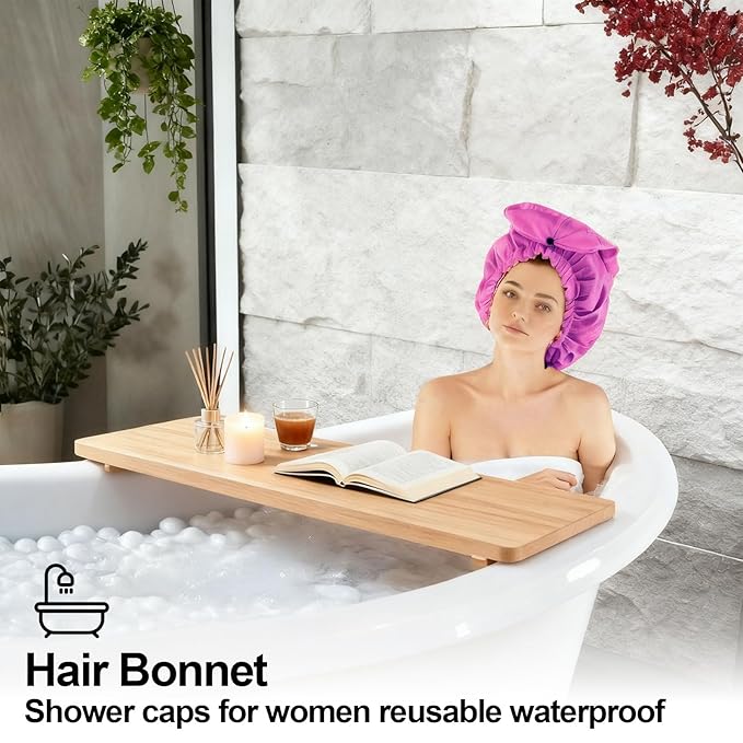 ELEBOX 4 Pack Extra Large Shower Cap - Image 7