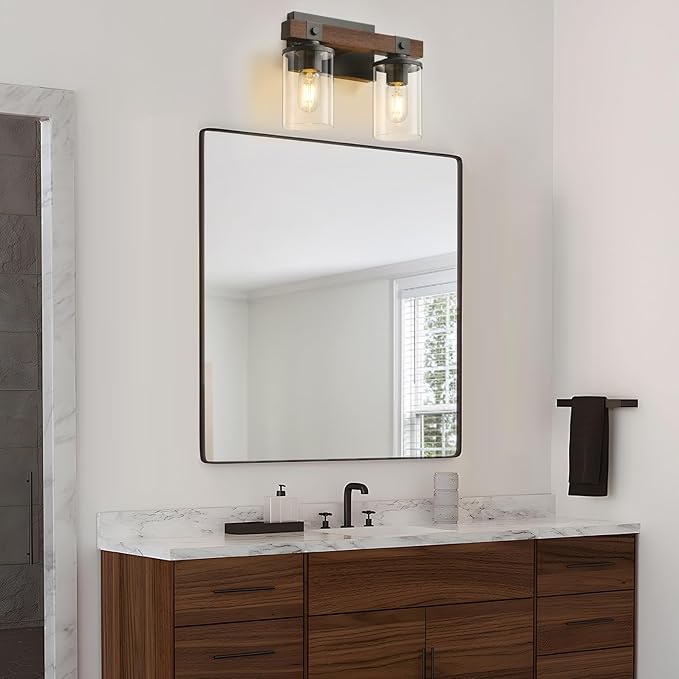 GoYeel Farmhouse Vanity Lights for Bathroom, Wooden Rustic Vanity Lighting - Image 6