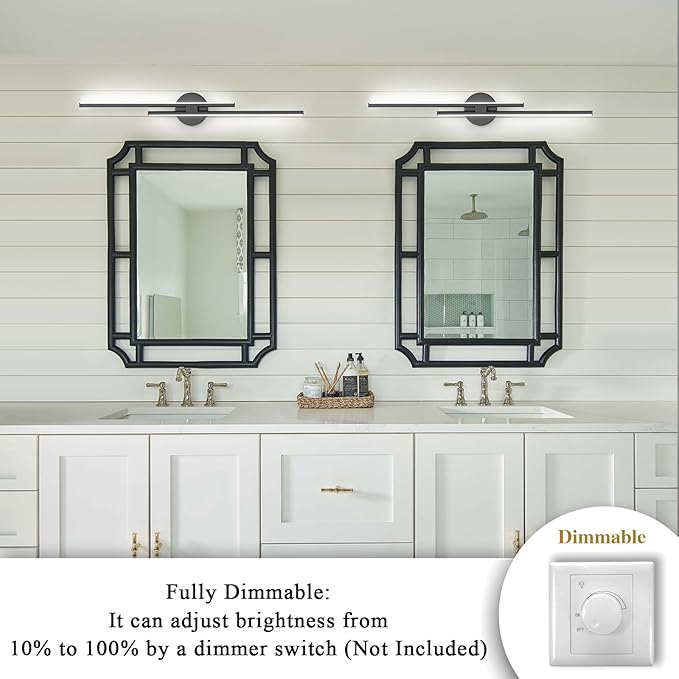 EDISLIVE Dimmable Modern LED Vanity Light Fixtures Bathroom Vanity Wall Lighting - Image 3