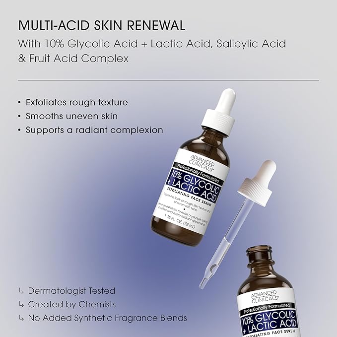 Advanced Clinicals Exfoliating 10% Glycolic Acid Serum - Image 2
