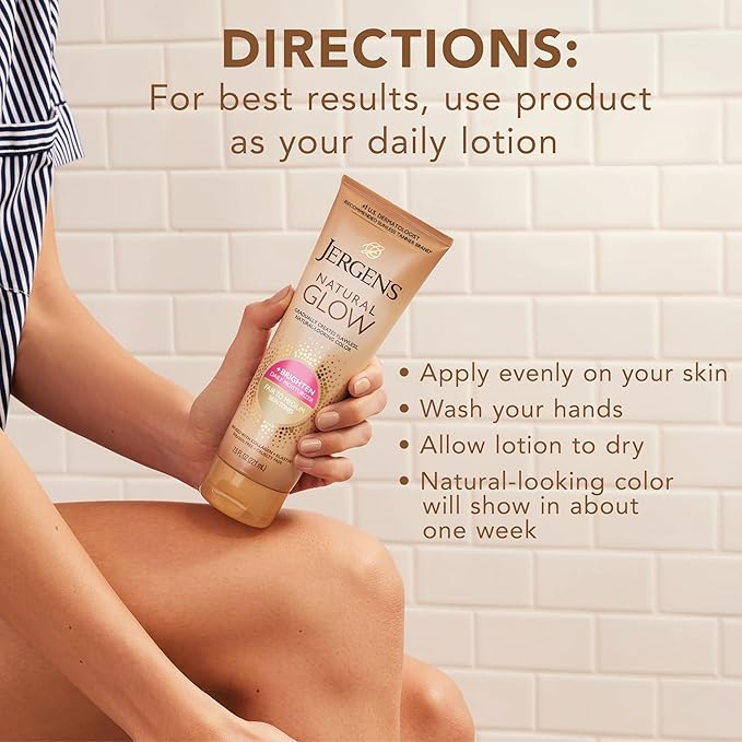 Jergens Natural Glow Self Tanner Body Lotion, Sunless Tanning, Fair to Medium - Image 7