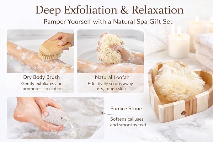 Essentials Spa Gift Set for Women, Heart Shaped Self Care Gift, Relaxation Bath - Image 3