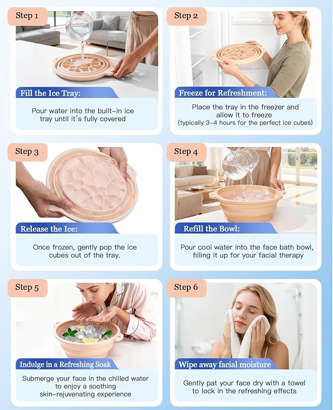 Face Ice Bath Bowl with Built-in Ice Tray - Image 6