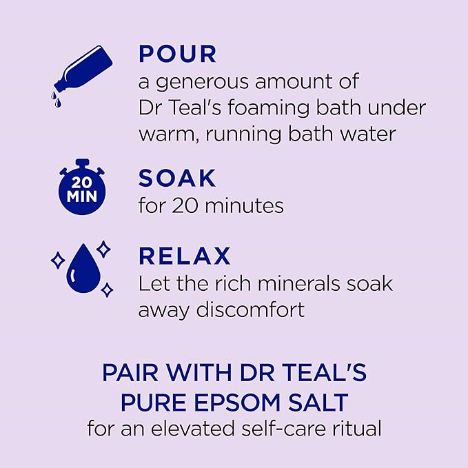 Dr Teal's Foaming Bath with Pure Epsom Salt, Soothe & Sleep with Lavender - Image 3