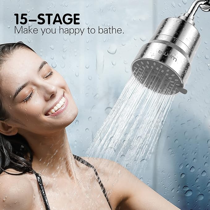 Filtered Shower Head, 2-in-1 Shower Head Filter-5 Modes High Pressure Output - Image 3