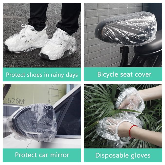 Keeygo Disposable Shower Caps 30 PCS Bath Caps Clear Waterproof Plastic Wraps - Image 6