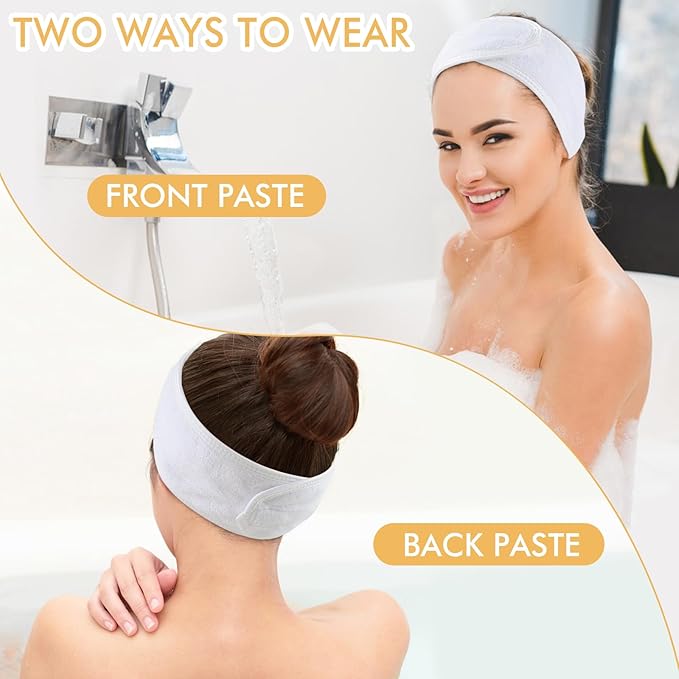 SINLAND Spa Headband for Women Ultra Soft Adjustable Makeup Hair Band - Image 2