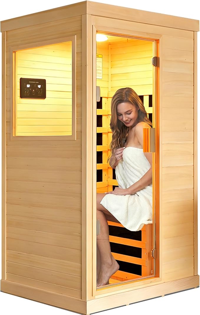 OUTEXER Far Infrared Sauna Home Sauna Spa Room Canadian Hemlock Wood 1200W by OUTEXER