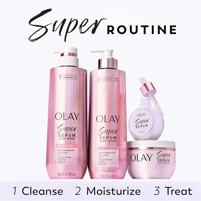 Olay Super Serum Body Cream for Dry Skin, 24hr Long Lasting Hydration, 5+ - Image 12
