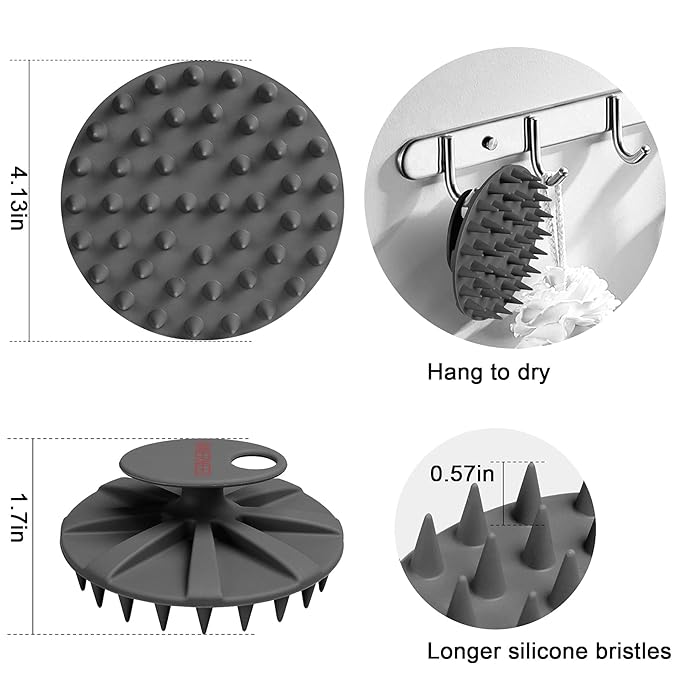 INNERNEED Scalp Care Massager Shampoo Brush, Wet & Dry Manual Head Scrubber - Image 2