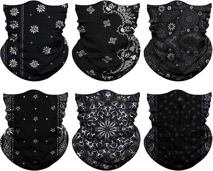 Venswell Neck Gaiter Face Mask Men Women, Seamless Bandana Rave Face Cover by Venswell
