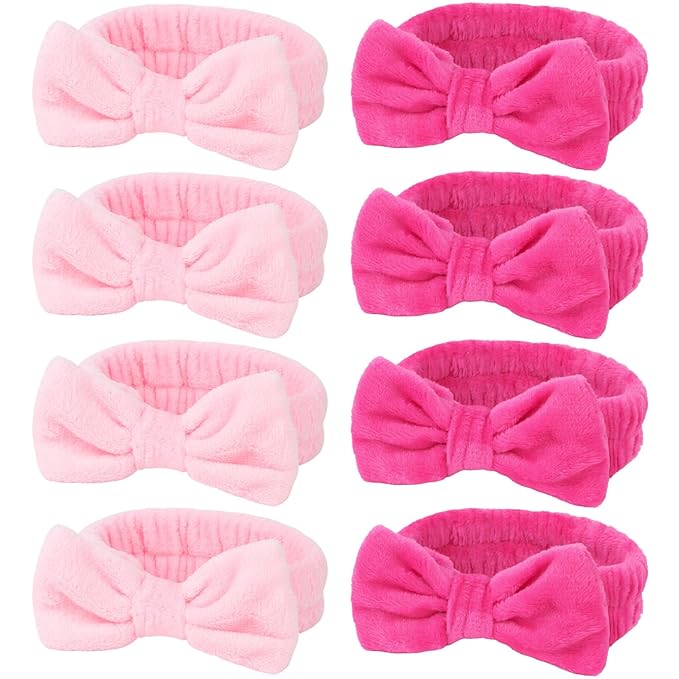 Ondder 8 Pcs Pink Spa Headband Microfiber Makeup & Face Wash Headbands by Ondder